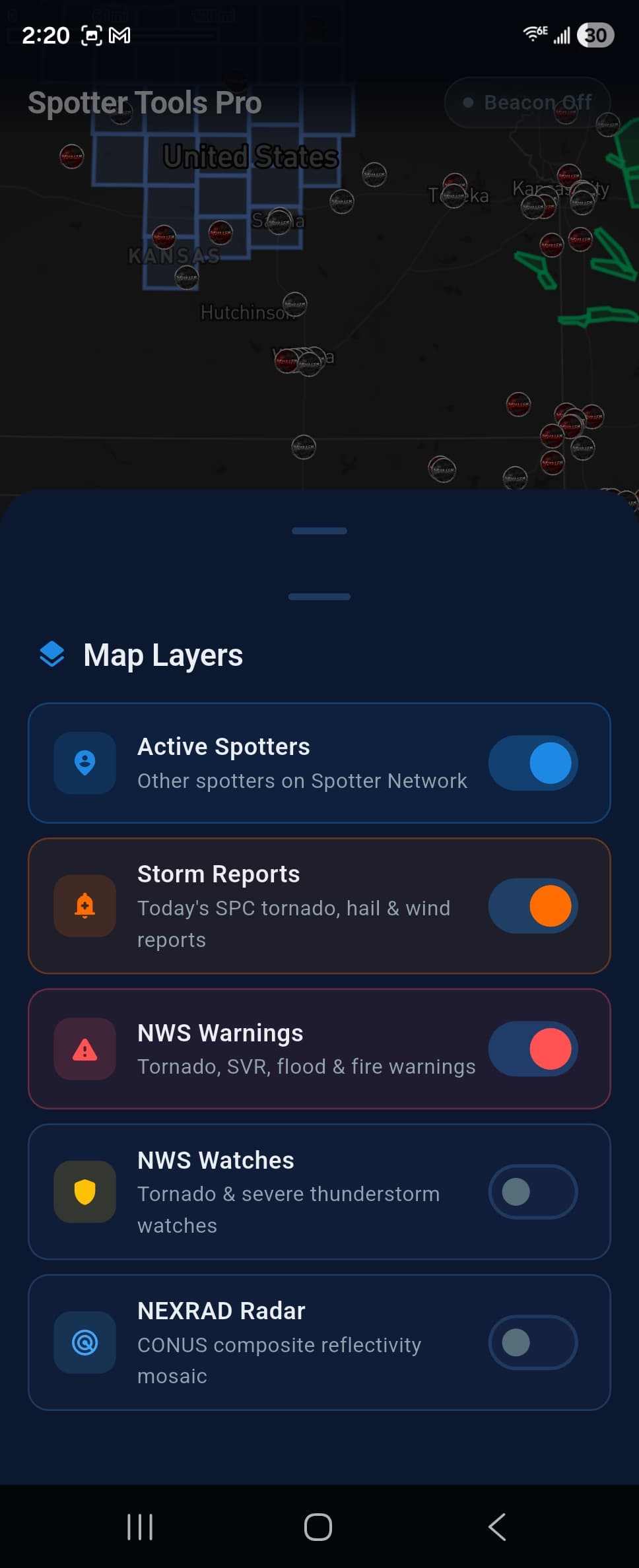 Map layers panel